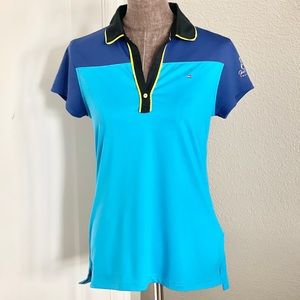 🖤 Tommy Hilfiger Color Block Short Sleeve Golf Top M